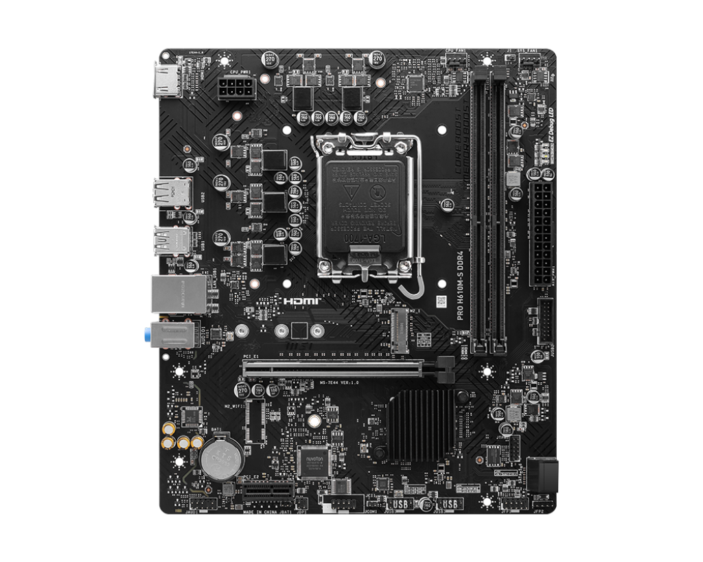 MSI PRO H610M-S DDR4 LGA 1700 Intel H610 SATA 6Gb/s Micro ATX Intel Motherboard - Image 2