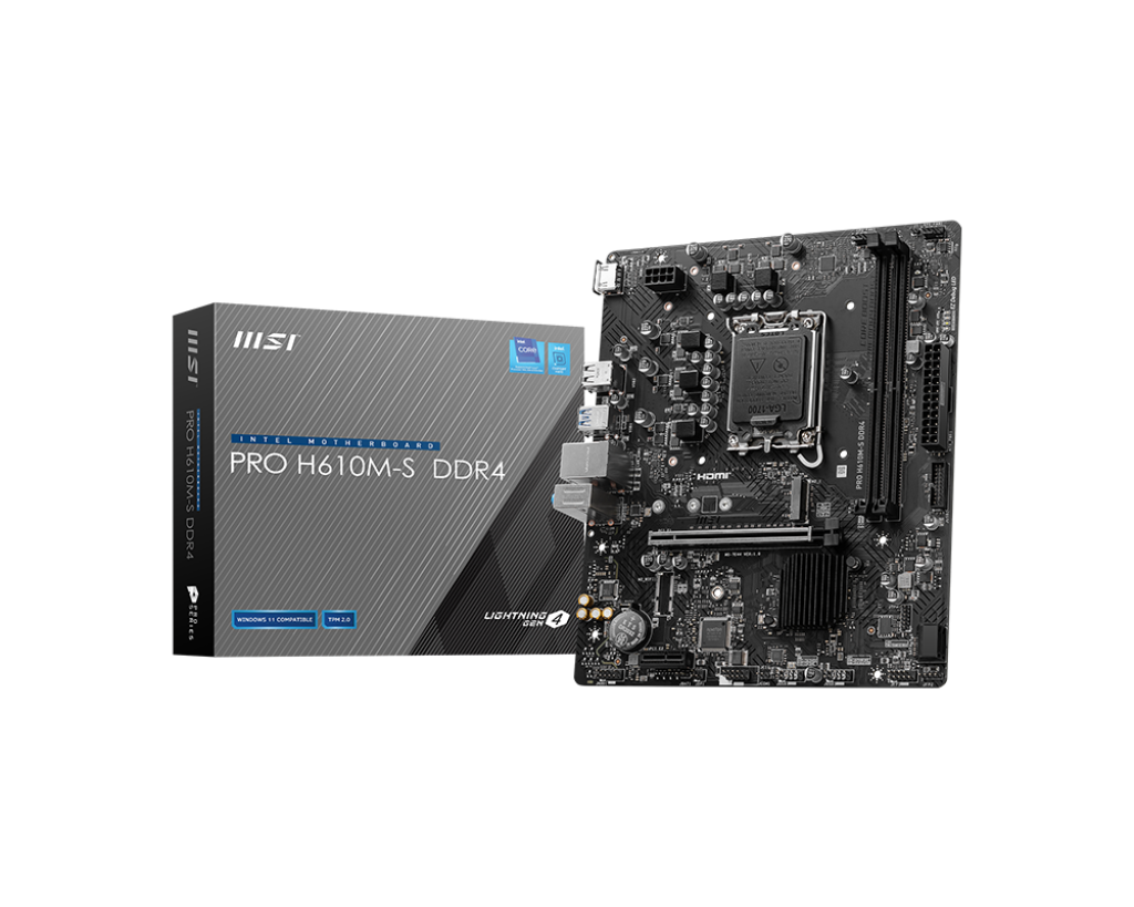 MSI PRO H610M-S DDR4 LGA 1700 Intel H610 SATA 6Gb/s Micro ATX Intel Motherboard