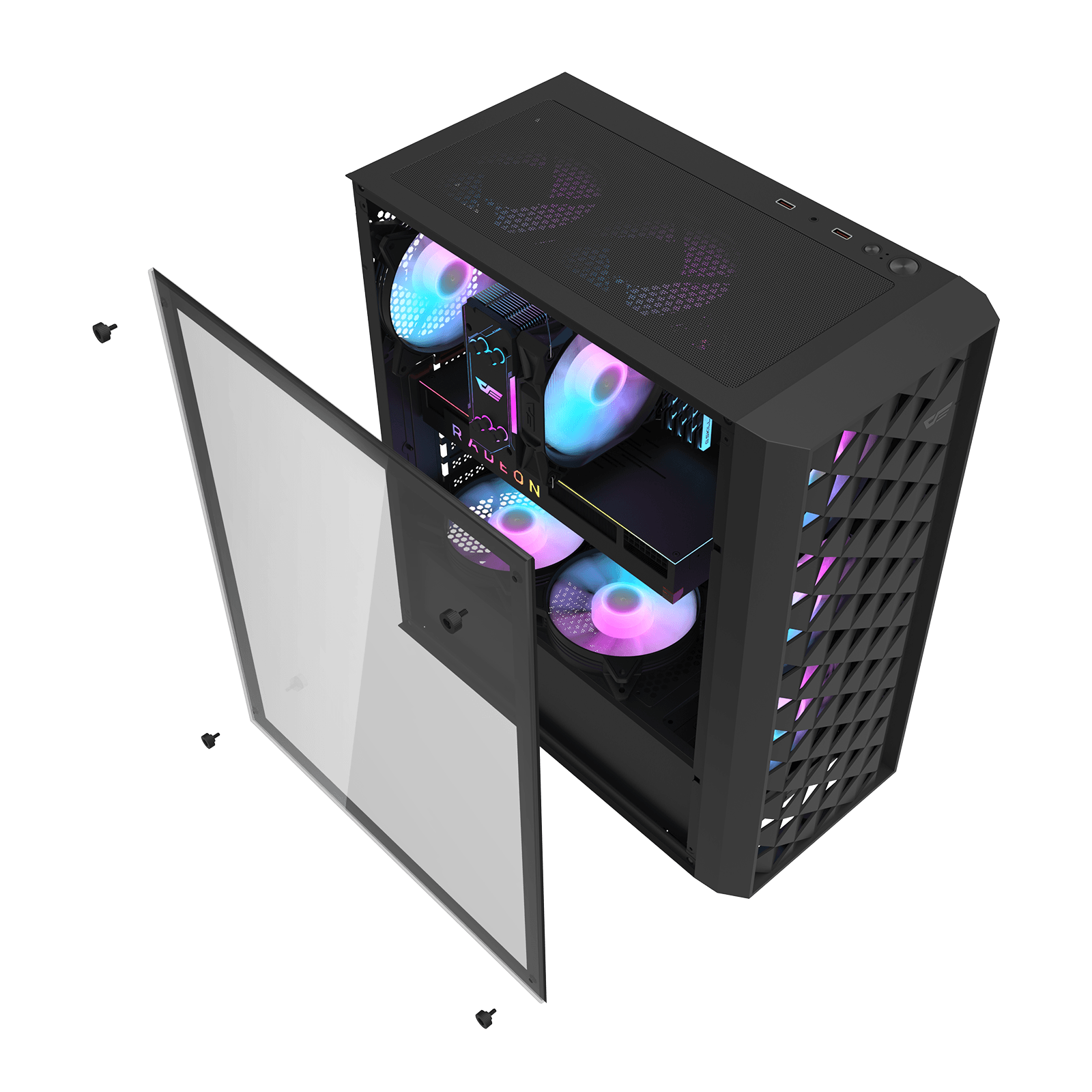 Dark Flash Dk351 ARGB Mid Tower Case | Black - Image 5