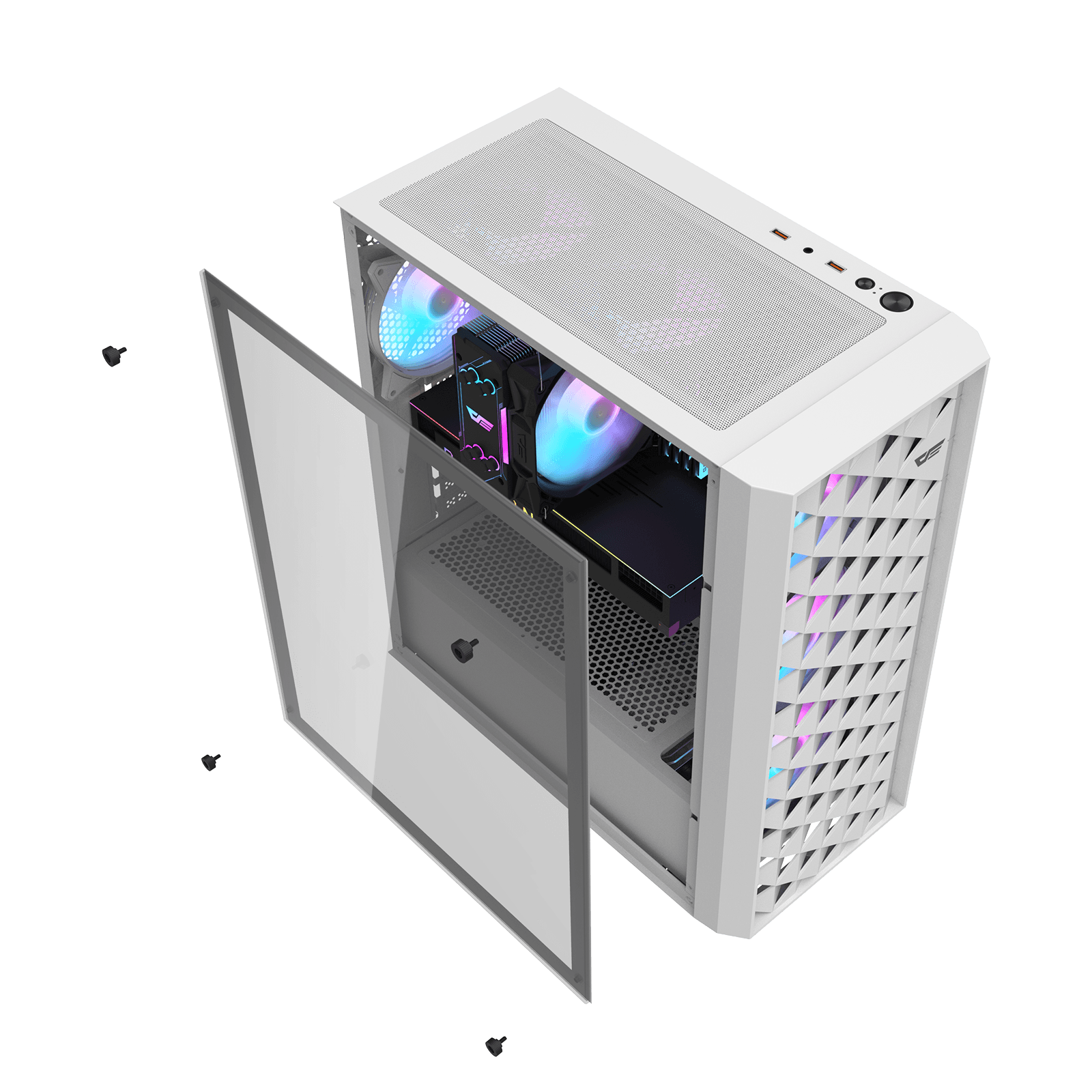 Dark Flash Dk351 ARGB Mid Tower Case | White - Image 5