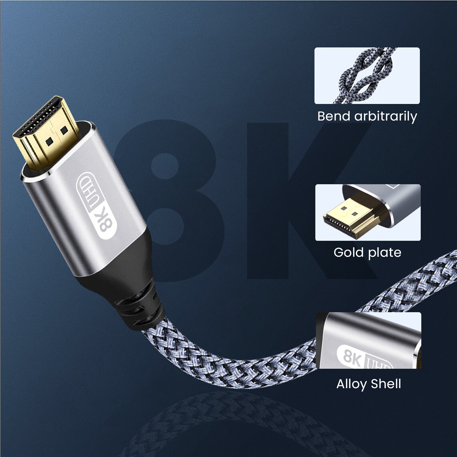 High Quality HDMI 2.1 Cable 8K 60Hz 4K 120Hz - 2M - Image 3