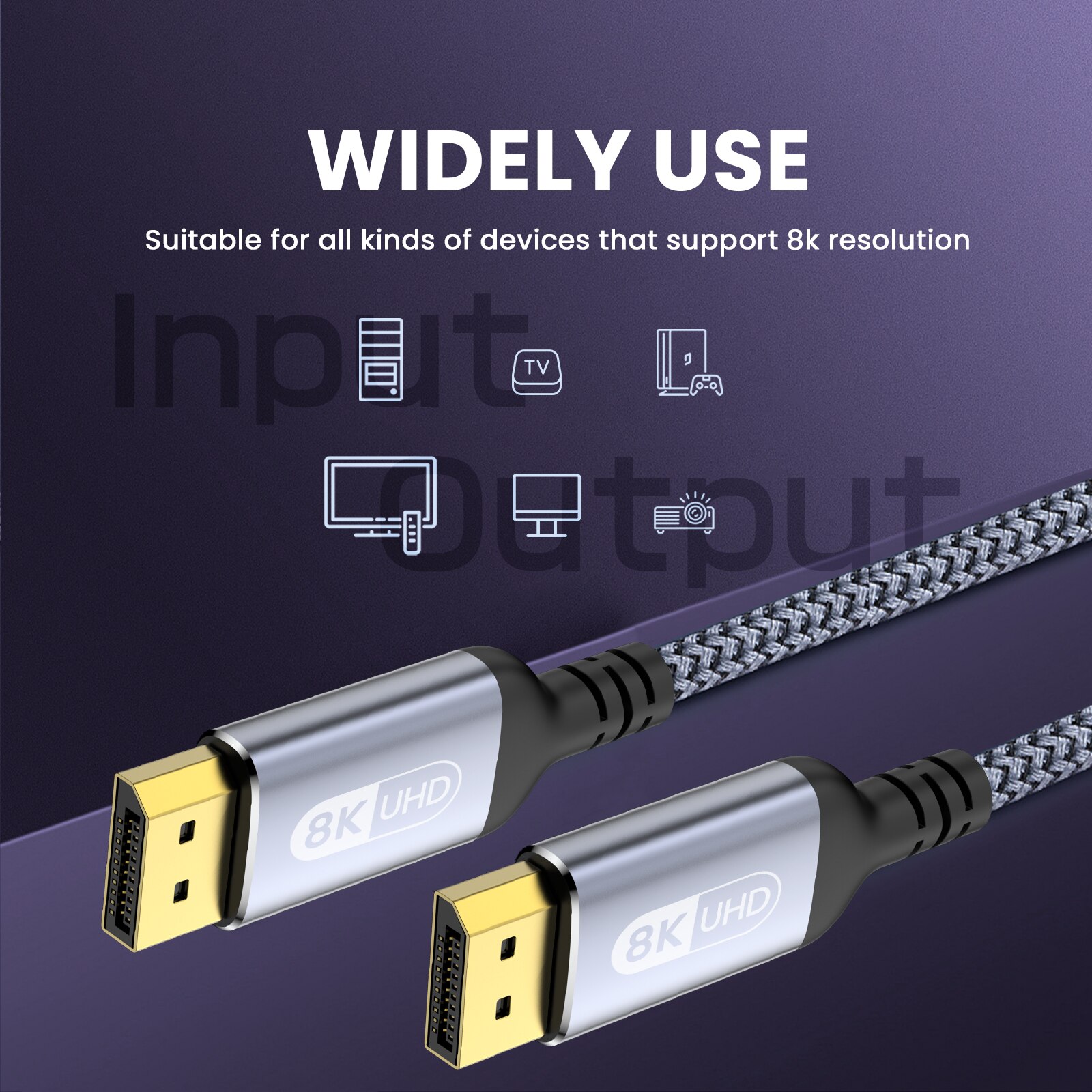 High Quality DP 1.4 Cable 8K@60Hz 4K@144Hz - 3M - Image 2