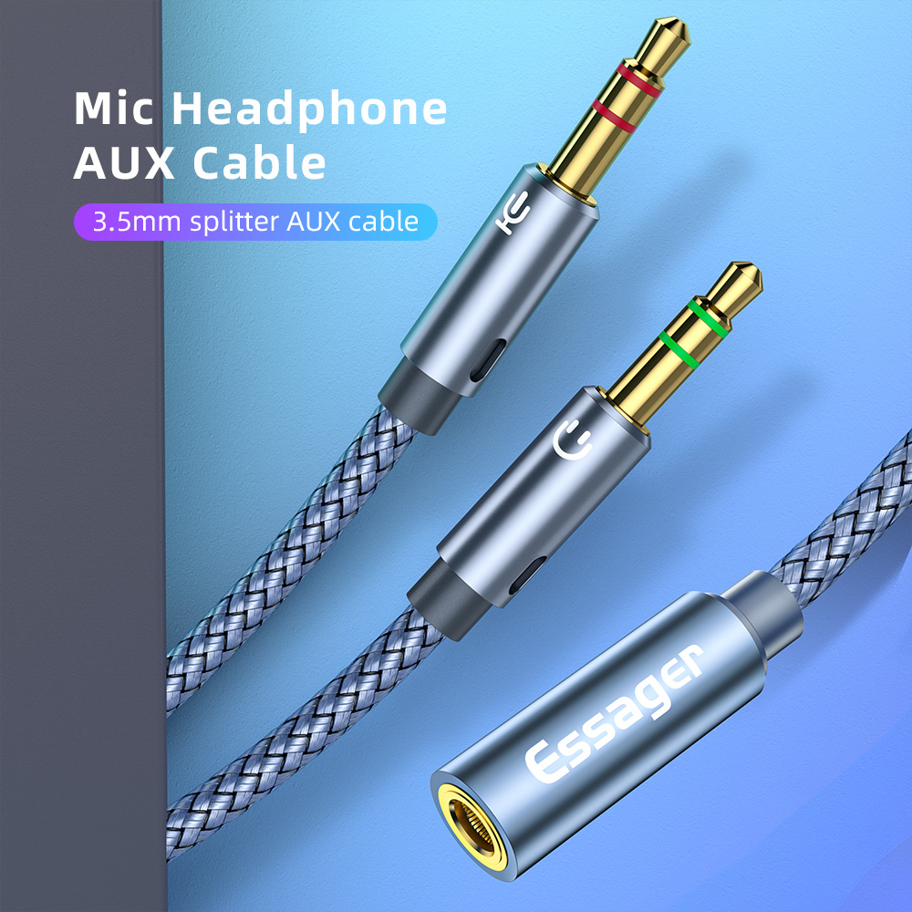 Aux Cable Headphone Audio Splitter 3.5mm Female to 2 3.5mm Jack Male Aux - Image 2
