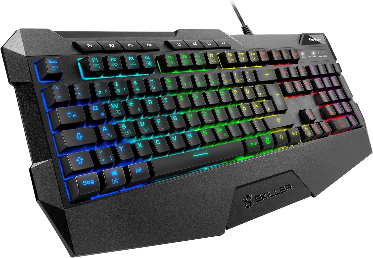 Sharkoon Skiller SGK4 Gaming Keyboard, RGB Backlighting - Black - Image 2