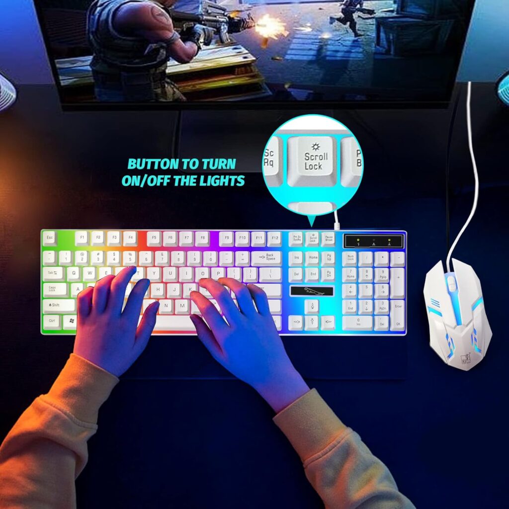 SKY-TOUCH G21 Gaming Keyboard and Mouse | White - Image 2