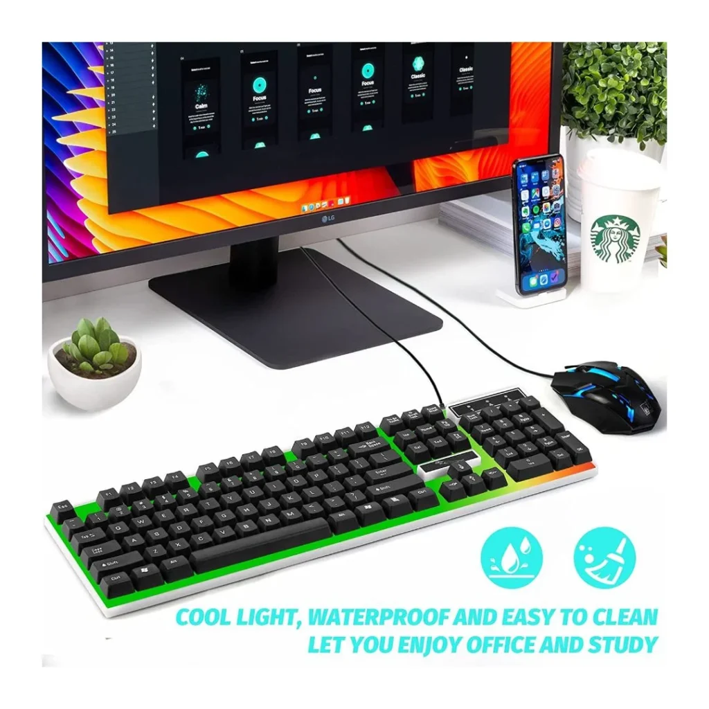 SKY-TOUCH G21 Gaming Keyboard and Mouse Combo Mechanical Feel | Black - Image 2