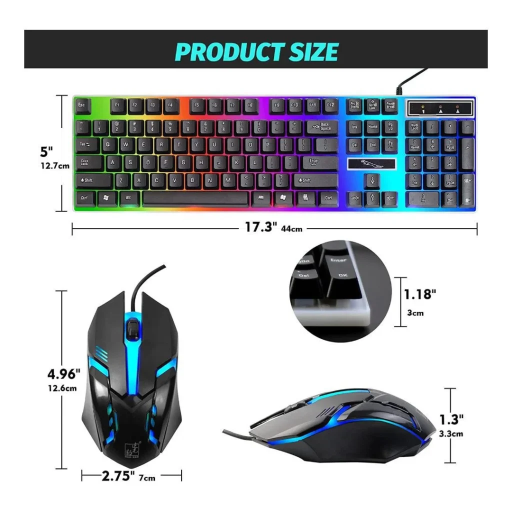 SKY-TOUCH G21 Gaming Keyboard and Mouse Combo Mechanical Feel | Black - Image 3