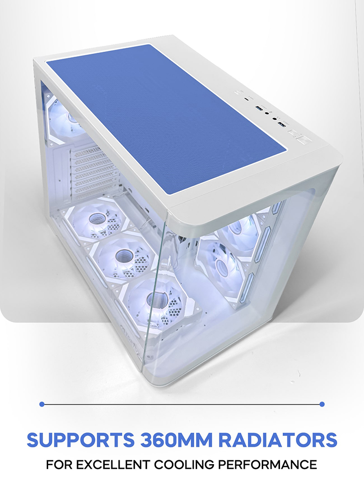 TORTOX Curvo Luxury Curved Case 7 ARGB Fan | White - Image 4