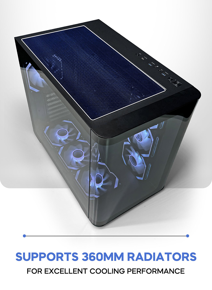 TORTOX Curvo Luxury Curved Case 7 ARGB Fan | Black - Image 3