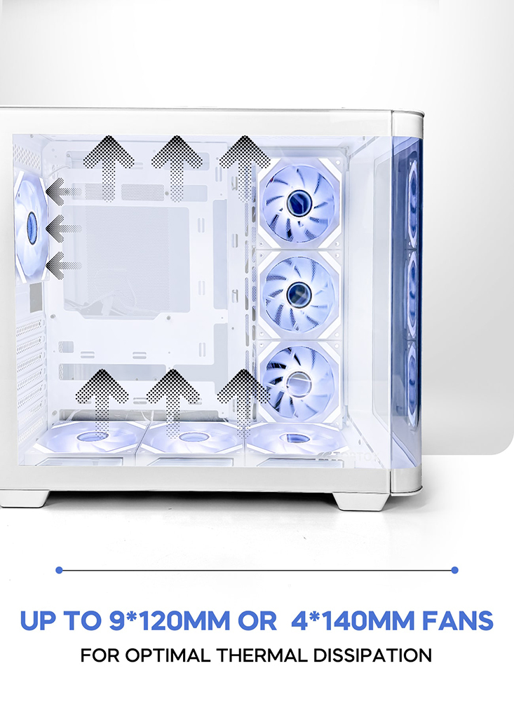 TORTOX Curvo Luxury Curved Case 7 ARGB Fan | White - Image 5