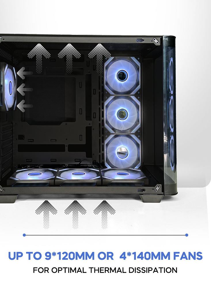TORTOX Curvo Luxury Curved Case 7 ARGB Fan | Black - Image 4