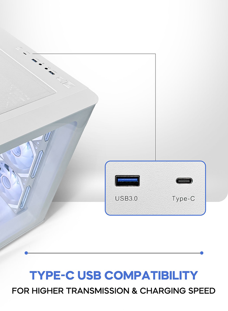 TORTOX Curvo Luxury Curved Case 7 ARGB Fan | White - Image 6