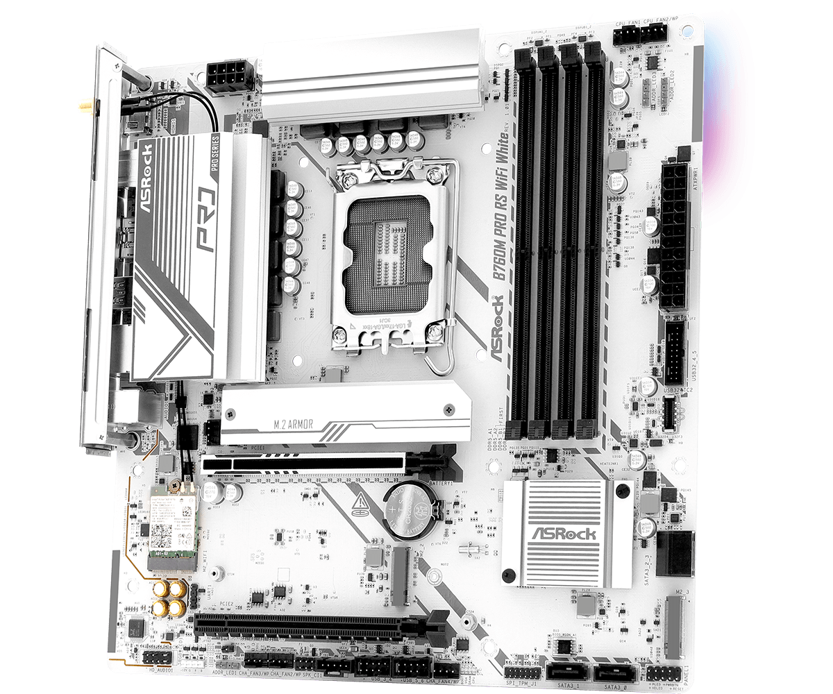 ASrock B760M Pro RS WiFi DDR5 LGA 1700 ( White ) - Image 3
