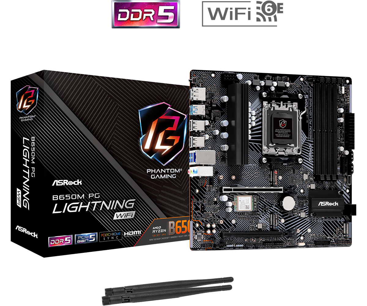 ASRock B650M PG Lightning WiFi 6E AMD Socket AM5