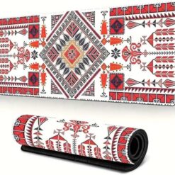 Red Arabian style 31.5x11.8-inch super large mouse pad