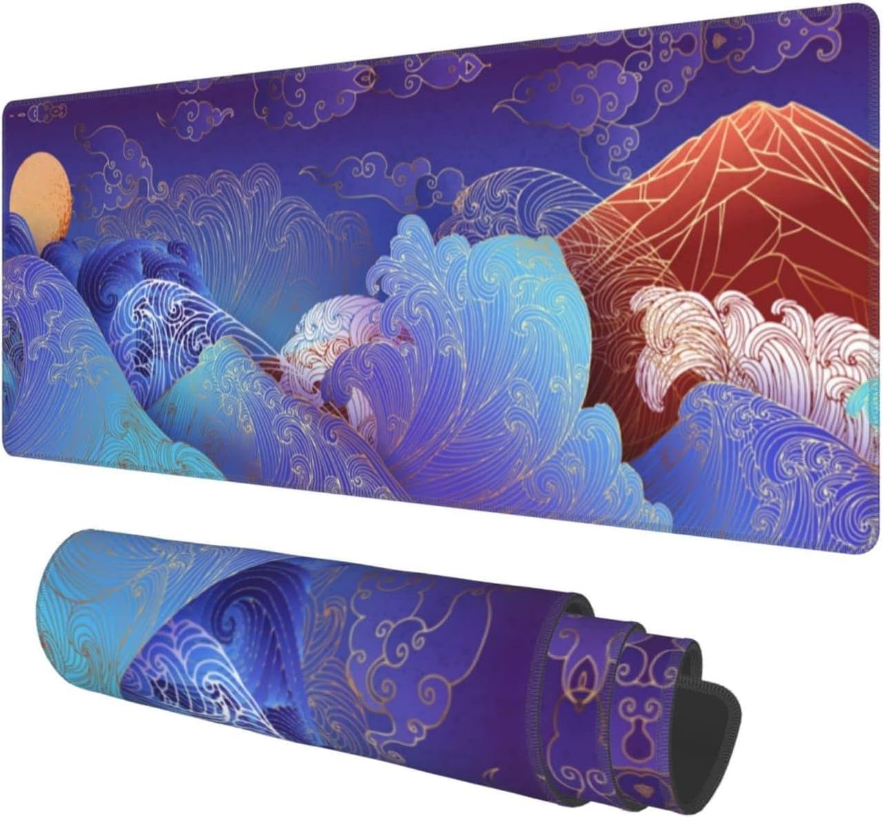 Japanese Waves & Mountain Full Desk Mousepad