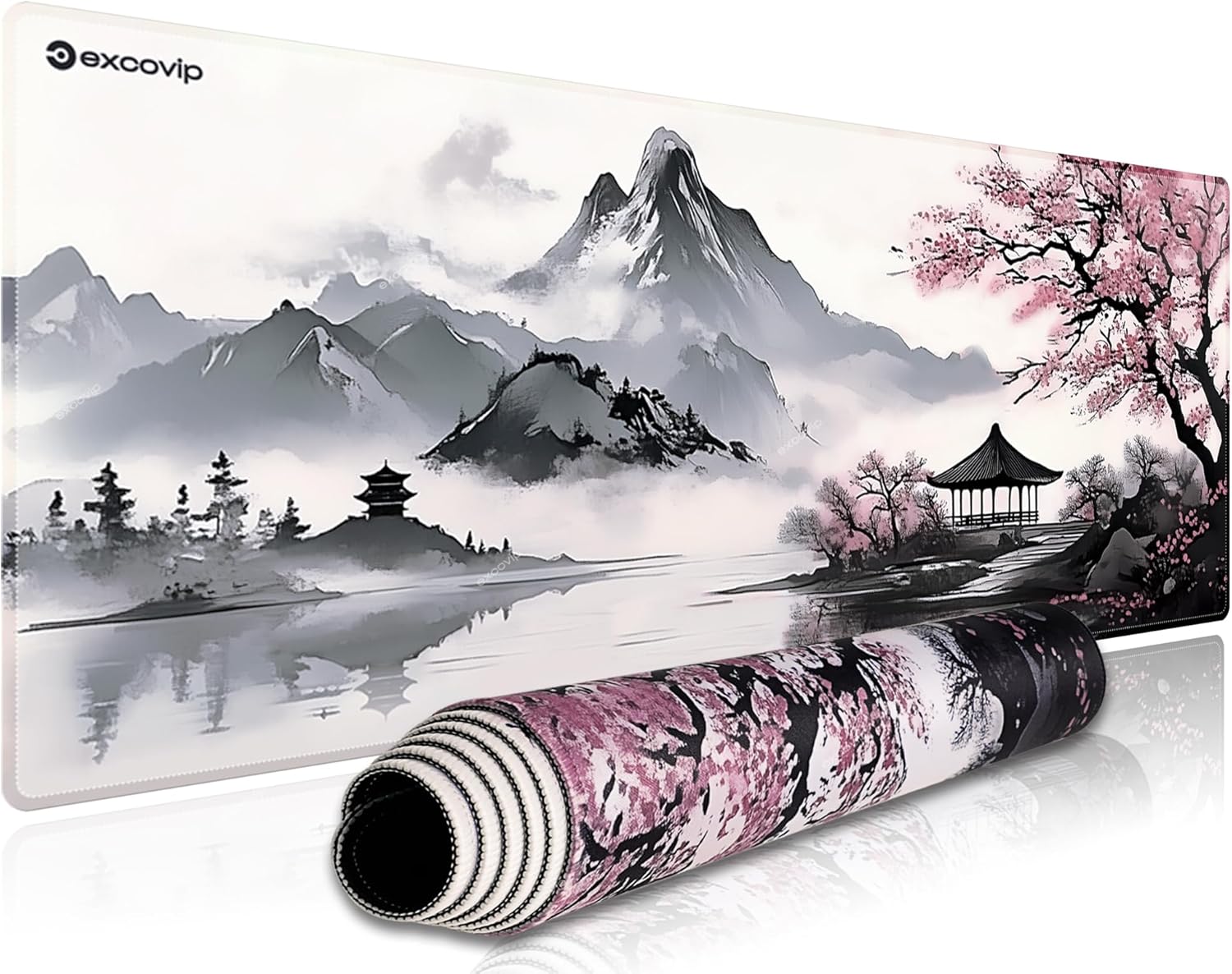 excovip Japanese Gaming Mouse Pad 800x300mm Pink Desk Gaming Mouse Pad