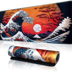 KASTWAVE Japanese Sea Waves Large Gaming Mouse Pad