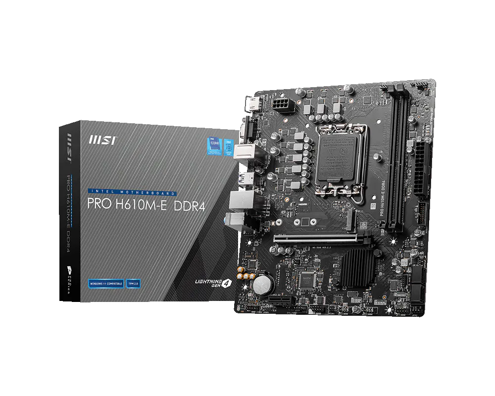 MSI PRO H610M-E DDR4 LGA 1700 Micro ATX Intel Motherboard