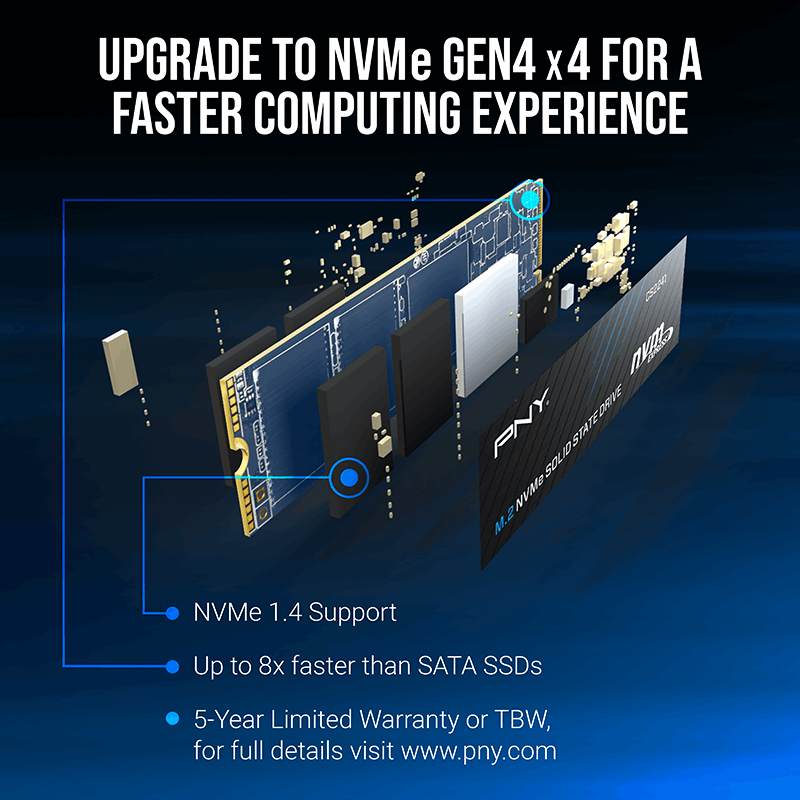 PNY CS2241 SSD 1TB M.2 NVMe PCIe 4.0 - Image 4